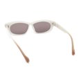 thumbnail image 4 of Womens Retro Sleek Beveled Thick Plastic Lustrous Squared Cat Eye Sunglasses Grey Brown - Brown, 4 of 4