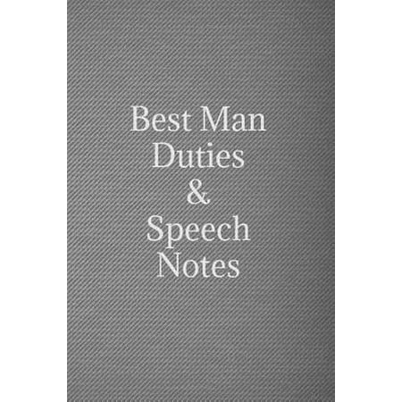 Best man duties & speech notes: Black & silver wedding lined notebook jotter