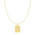 thumbnail image 5 of Floreo 10k Yellow Gold and White Gold 14.5mm or 18mm Personalized Alphabet Monogram A-Z Initial Square Pendant, 5 of 6