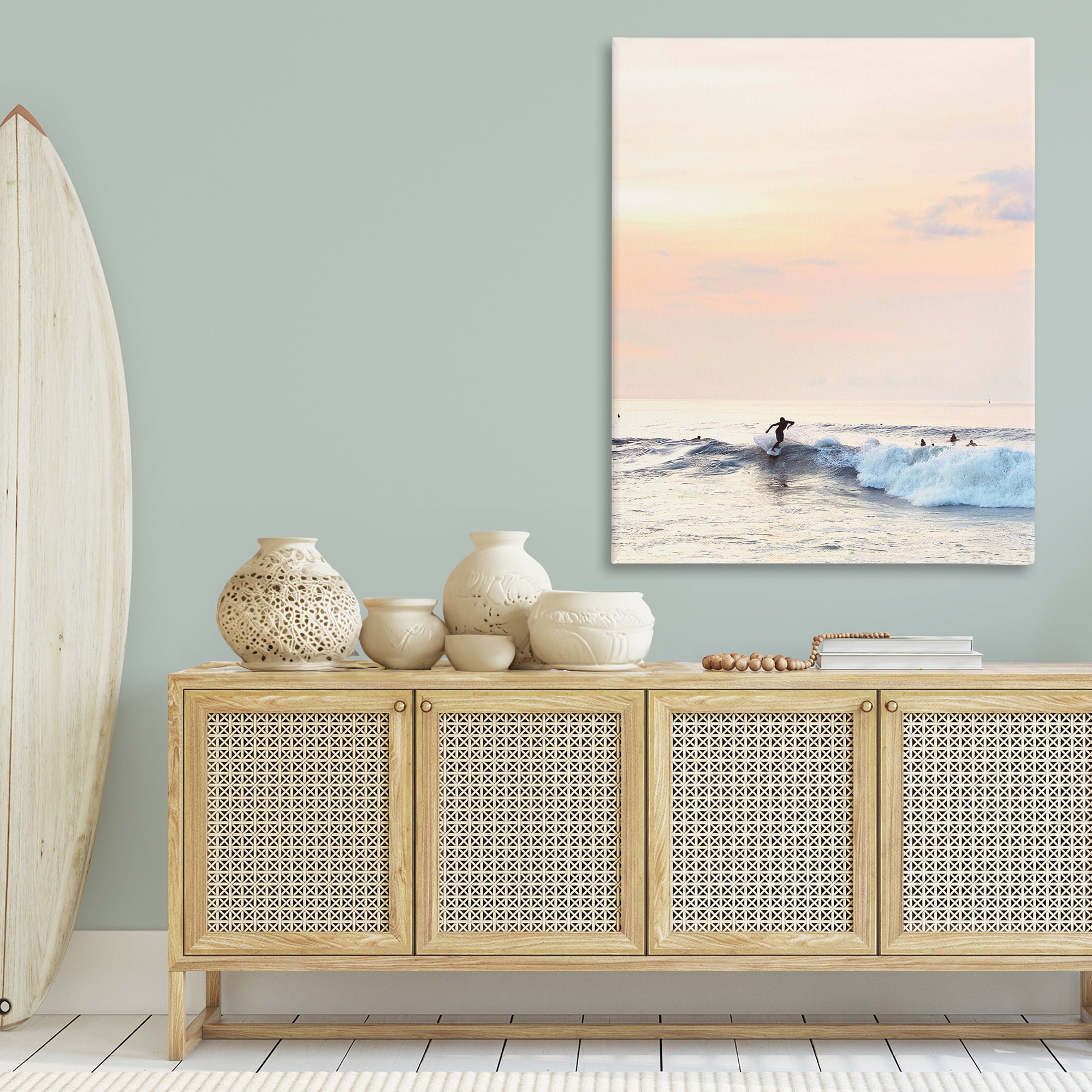 Stupell Industries Sunset Surfer Landscape Coastal Photography Gallery Wrapped Canvas Art Print Wall Art, 36 x 48
