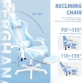 thumbnail image 2 of Huracan Cute Bunny Ears Gaming Chair with Footrest, Ergonomic High Back Office Gamer Chair, Massage Computer Game Chair with Lumbar Support for Adults,LightBlue, 2 of 7