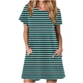 thumbnail image 1 of Chemises à Manches Courtes pour Femmes Robe T-Shirt d'Été Décontractée pour Femmes Tunique Ample à Manches Courtes avec Poches pour Femmes Robe d'Été Ample pour Femmes Robe T-Shirt Femme, 1 of 5