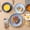 Gradient Blue, variant on 4, 16 Pieces Dishes Set, Scratch Resistant Plates and Bowls Sets, Microwave and Dishwasher Safe (Vintage Blue) A