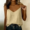 thumbnail image 6 of GERsome V-Neck Tank Tops for Women Spaghetti Strap Open Back Button Hem Summer Sleeveless T-Shirts Yellow Size L, 6 of 9