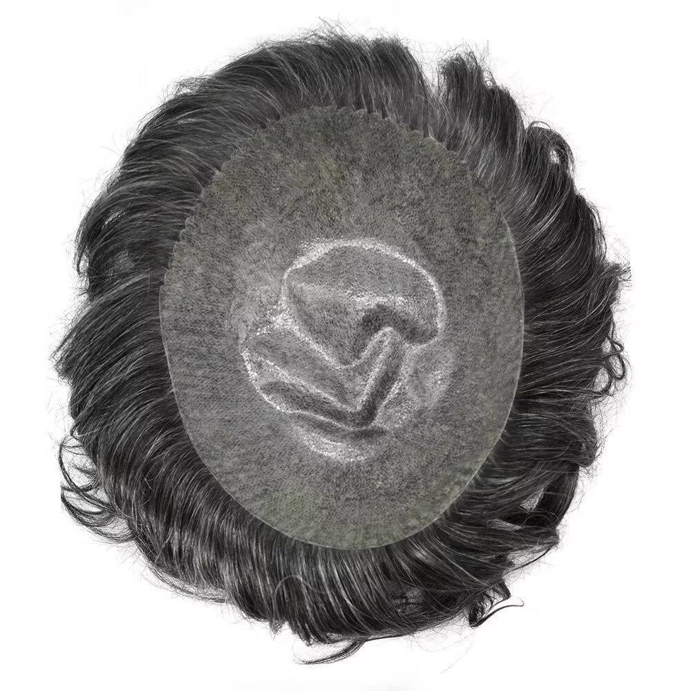Mens Hairpiece LYRICAL HAIR Human Hair Replacement System Durable Thin Skin PU Injected Toupee Hair Wigs for Men