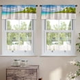 thumbnail image 2 of LALILO Kitchen Curtain Valance Coconut Palm Trees White Sandy Rod Pocket Window Curtain 52"x 18" Set of 2, 2 of 5