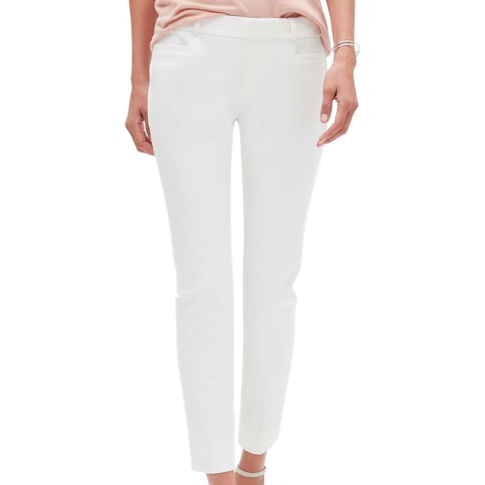 Banana Republic New Banana Republic Womens White Mid Rise Sloan Crop