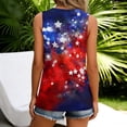 thumbnail image 5 of Women's 250th Anniversary Shirts American Flag Print Button Down V-Neck Sleeveless Tunics Celebration Comfy Regular Fit Summer Camping T-Shirts,S,#01 Watermelon Red, 5 of 5