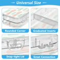 thumbnail image 4 of Plastic Pencil Box Large Capacity Pencil Boxes Clear Boxes with Snap-Tight Lid Stylish Office Supplies Storage Organizer Box Green and Peach Bow Pattern, 4 of 7
