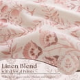 thumbnail image 4 of Juego de 2 paneles de cortinas de lino con estampado floral, 213 cm de largo, color rosa, 4 of 9