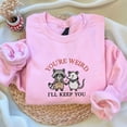 thumbnail image 2 of Embroidered You're Weird I'll Keep You Shirt, Raccoon and Possum Tee, Funny Couple Sweater, Trendy Trash Panda Hoodie, Best Friends Gift, 2 of 5