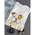 thumbnail image 3 of Cute Bull Dog Watercolor T-Shirt Women -Image by Shutterstock, Female Medium, 3 of 4