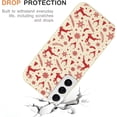 thumbnail image 4 of Christmas Beige Print Phone Case for Samsung Galaxy S21 FE 5G 6.4", Aesthetics Pattern Design Soft TPU Silicone Xmas Cases, Shockproof Bumper Protector Camera Girls Women Cover, Snowflake Deer, 4 of 6