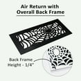 thumbnail image 4 of 16"x16" Spooky Gothic Air Return Vent Cover in Spider Web Design Cast Aluminum Air Grille HVAC Duct Cover || Powder Coated Black No holes, 4 of 9