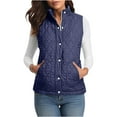thumbnail image 5 of Xdegoge Women's Quilted Vests Button Down Trendy Zip Up Sleeveless Padded Jacket Casual Solid Color Stand Collar Vest Jackets with Pocket Winter Outdoor Fashion Coat 2025, 5 of 9