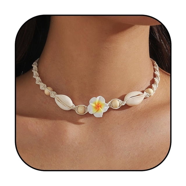 Collar HUASAI Shell para mujer con forma de estrella de mar en capas, concha blanca