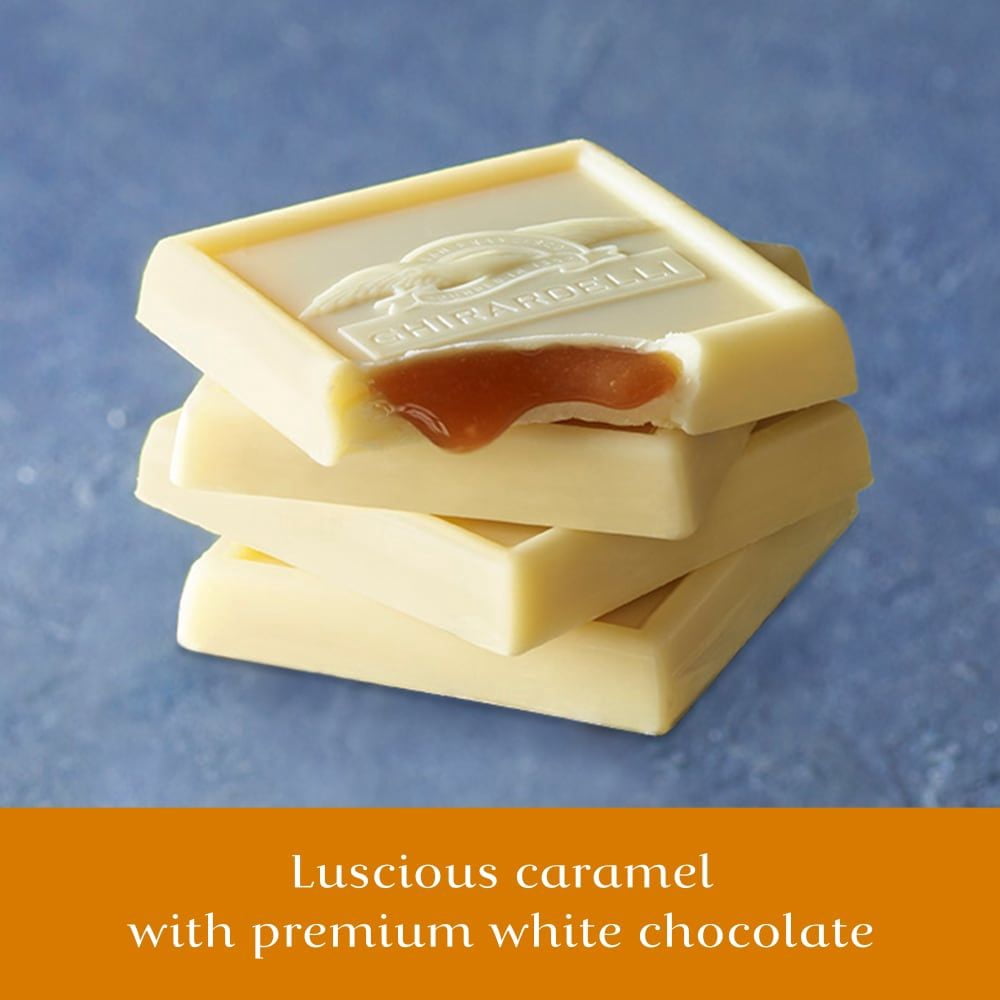 Ghirardelli White Chocolate Squares with Caramel Filling Holiday Candy Bag 5 oz - Pack of 2