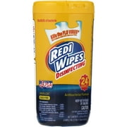 Redi Wipes Disinfecting Antibacterial Wipes, Lemon Scent, 24 count
