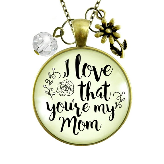 My Mom Necklace I Love You Gift Daughter Gutsy Goodness Adult Bronze Metal Female Jewelry