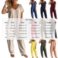 thumbnail image 4 of Tqcoqu Women's Solid V Neck Short Sleeve Jumpsuit, Loose Harem Baggy Long Pants One Piece Jumpsuit with Side Pockets, 4 of 7