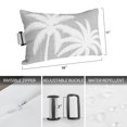 thumbnail image 2 of Gray Tropical Tree Outdoor Pillows for Chaise Lounge Chair Waterproof Lumbar Pillows with Insert&Adjustable Elastic Strap Beach Headrest Pillow Summer Coastal Palm Trees Neck Pillow for Pool 11"x16", 2 of 9