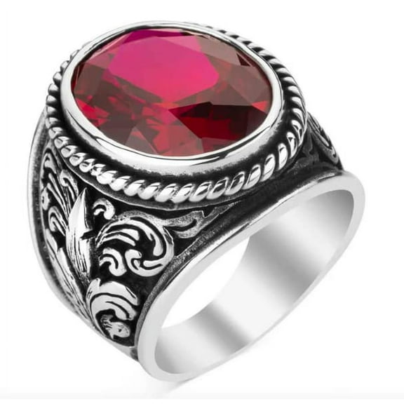 Roarsilver Ruby Stone Ring,Silver 925k Mens Ring,Handmade Ring,Ruby Stone,Jewelry Gift For Him an Her | 5