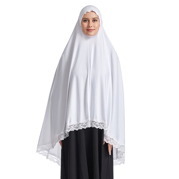 Musulmán Hijab Khimar Pañuelo para las Mujeres, Estilo Largo de Color Sólido Bandas para el Uso Diario Rutina Modesta