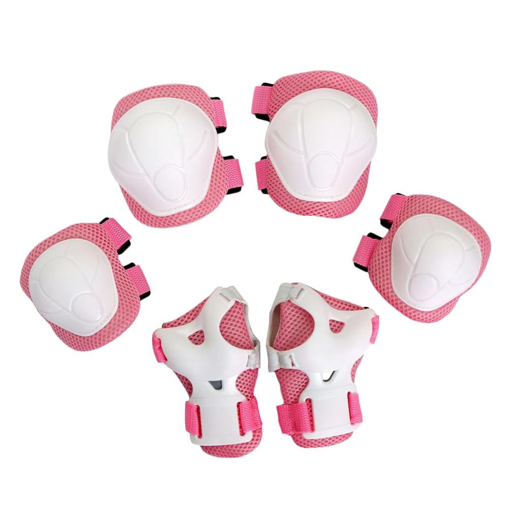 6 Children Roller Skating Knee Wrist Elbow Pink