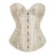 thumbnail image 4 of Tops de corsé Prolriy para mujer, conjuntos de top de corsé con bustier para mujer, faja de cintura de satén negro, tops góticos de talla grande, tops de mujer beige XXL, 4 of 4