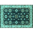 thumbnail image 1 of Ahgly Company Machine Washable Indoor Rectangle Oriental Turquoise Blue Industrial Area Rugs, 2' x 4', 1 of 4