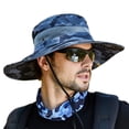 thumbnail image 2 of Breathable Wide Brim Boonie Hat Outdoor UPF 50+ Sunscreen Mesh Safari Hat, Suitable for Travel Fishing, 2 of 9