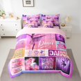 thumbnail image 2 of Homewish Ballet Dancer 7-Piece Twin Bedding Sets,Ballerina Girl Bedding Comforter Set,Pink Patchwork Plaid Sheet Sets For Kids,Breathable Home Decor Reversible, 2 of 8