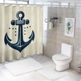 thumbnail image 7 of JRXY Coastal Sailing Blue CompassAnchorSailboatNavigation Pattern Ocean Theme Nautical Beach Decorative Shower Curtain White, 7 of 7