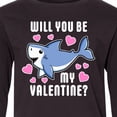 thumbnail image 4 of Inktastic Will You Be My Valentine with Cute Shark and Hearts Long Sleeve Youth T-Shirt, 4 of 5