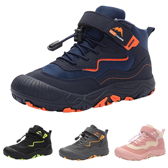 WUANDIXFA Kids Boy Girl Anti Slip Hiking Boots for Winter Sport Trekking Snow (Blue, 37)