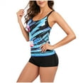 thumbnail image 2 of Plus Size Tankini Swimsuits for Women Retro Print Bathing Suits Two Pieces Modest Swimming Wear Sports Tank Tops with Boyshorts Tummy Control Swimwear, 2 of 5