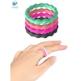 thumbnail image 4 of Deago Thin Slim and Stackable Silicone Rings Wedding Bands Engagement Ring For Women Pack of 10, Size 6, 4 of 7