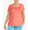 thumbnail image 2 of Layla Women’s Plus Size Trim Pajama Tops, Orange, Large, 2 of 2