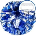 thumbnail image 2 of GoXteam 2Pcs Metallic Cheerleading Pom Poms, Creatiee 1 Pair Cheerleader Cheering Squad Pompoms for School Sports Dance Games Team Spirit Cheer, Green Silver, 2 of 7