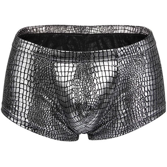 HUPOM Men'S Underwear Underwear For Men Pack Medium waist Comfort Waist Solid Boxer Briefs Silver XL