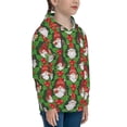 thumbnail image 3 of Fotbe Santa Claus And Gnomes Pattern Youth Pullover Hooded Sweatshirt, Boys Hoodie, Kangaroo Pocket Hoodie for Kids Girls -X-Large, 3 of 6