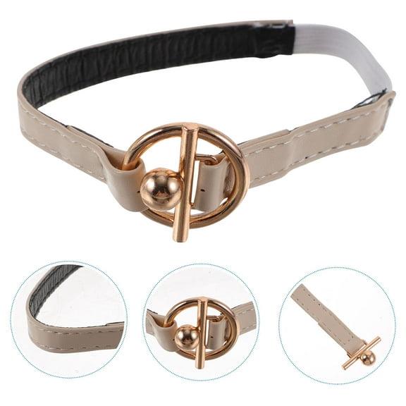 Topbathy 1 Pair High Heel Shoe Straps Elegant Pu Leather Elastic Bands for Preventing Heel Slipping 10.2x1in