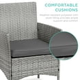 thumbnail image 5 of Best Choice Products 3-Piece Outdoor Wicker Conversation Patio Bistro Set, w/ 2 Chairs, Table - Gray/Gray, 5 of 8