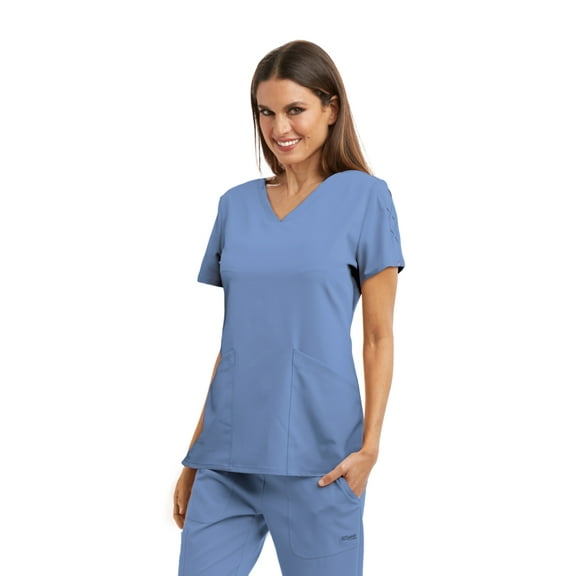 Grey's Anatomy Signature GNT019 Women's Astra Scrub Top Ciel Blue 3XL