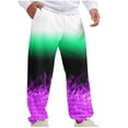 thumbnail image 6 of safuny Men's Pants Comfy Lounge Casual Striped Fashion Full Length Trousers Pajamas For Husband Boyfriend Son Home Clothes Loose Couple Air Conditioning Pants Purple L, 6 of 7