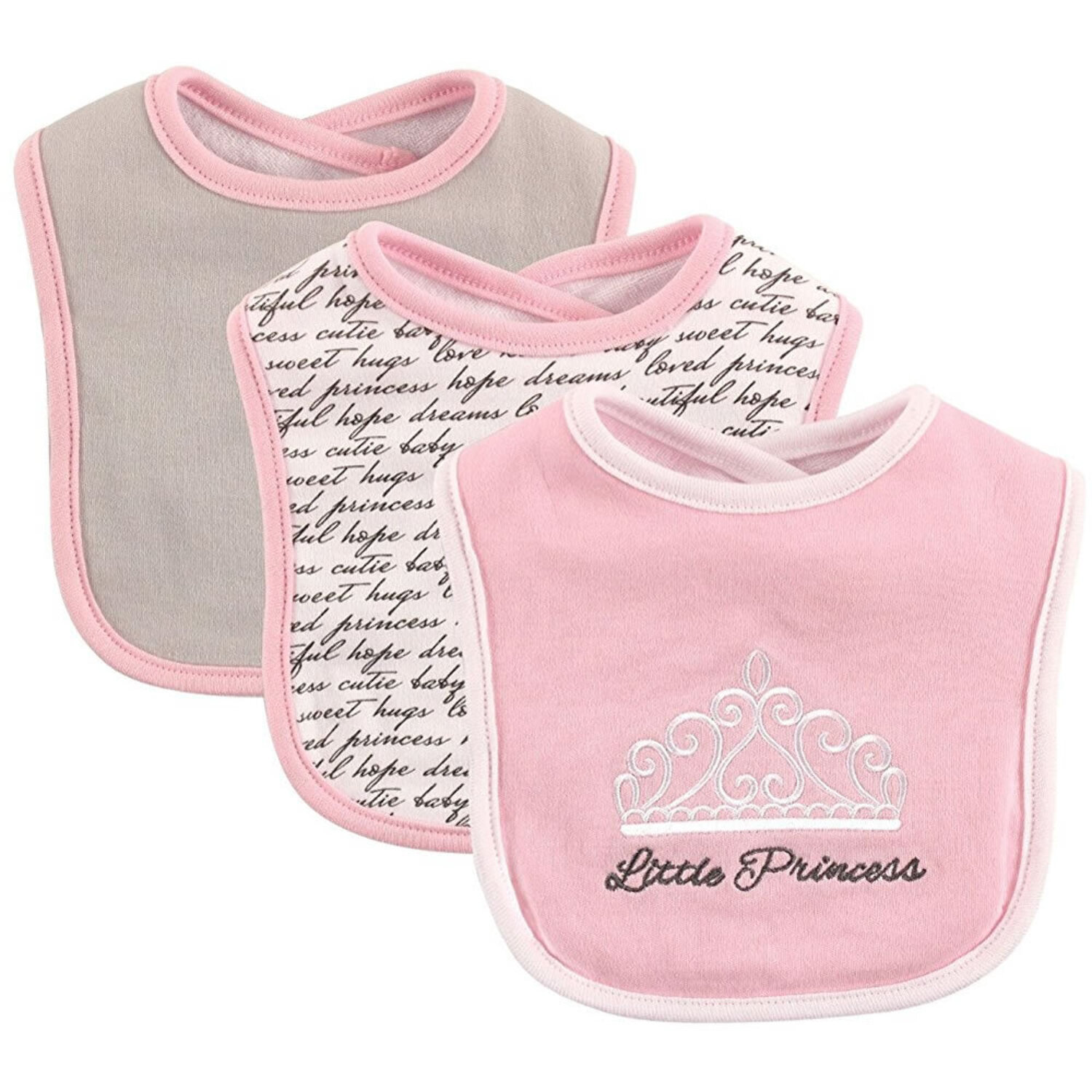 Hudson Baby Infant Girl Cotton Bib and Burp Cloth Set 6pk, Princess, One Size - image 3 of 3