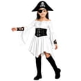 thumbnail image 3 of WOYY Little Girls Off The Shoulder Medieval Dress Bell Sleeve Asymmetrical Swing Dresses, White, 3 of 6