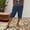 Dark Blue, variant on MDUKONU Women's Summer Beach Linen Shorts Resistant Straight Leg with Pockets Green S