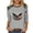Gray, variant on Women's American Flag Graphic Pullover T-shirt 3/4 Sleeve Tops July 4th T-Shirt Casual Holiday Outdoor Roomy Tops