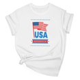 thumbnail image 2 of GaThRRgYP Women's Basic Short Sleeve Top - Summer Casual Blouse,Women's Independence Day Printed Short Sleeved T-shirt White S, 2 of 5